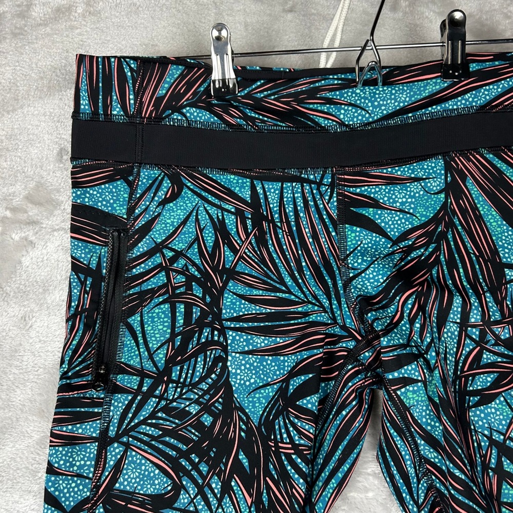 Lululemon leggings workout pants Tight II Palm Lace Tofino Teal Multi Size 12 - Picture 9 of 11